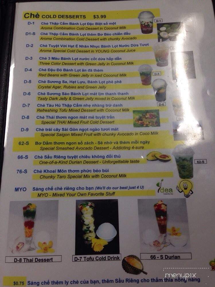 Aroma Coffee & Scacks S J C - San Jose, CA menu_pic