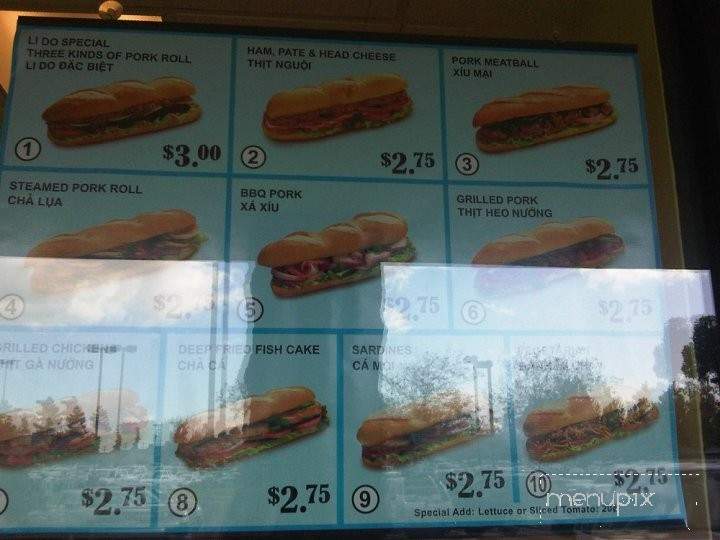 Li do Vietnamese Sandwiches - San Leandro, CA menu_pic