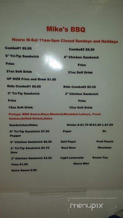 Mike's BBQ - Sandy, UT menu_pic