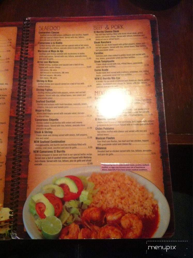 El Burrito Mexican Restaurant - Sanford, NC menu_pic