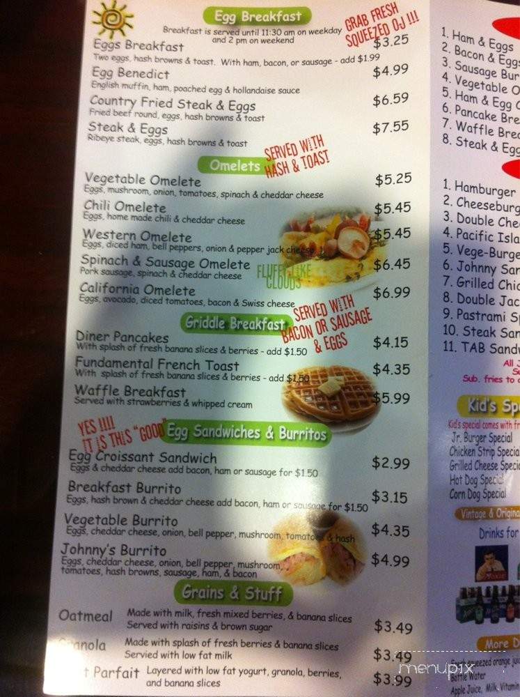 Johnny's Burgers - Santa Ana, CA menu_pic