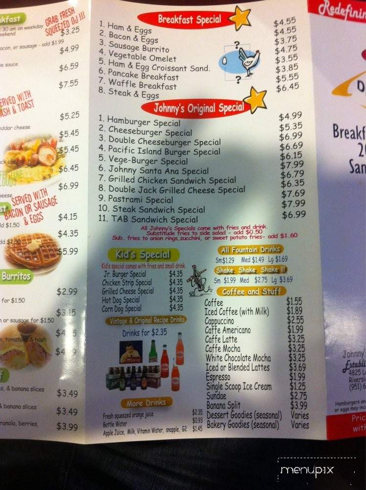 Johnny's Burgers - Santa Ana, CA menu_pic