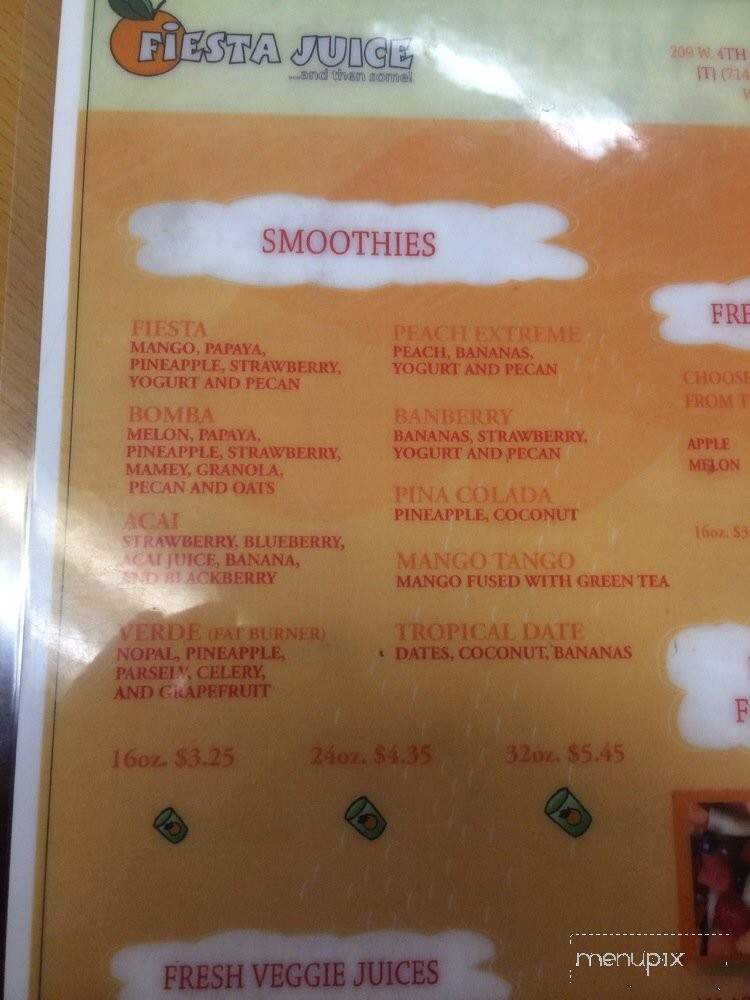 Fiesta Juice - Santa Ana, CA menu_pic