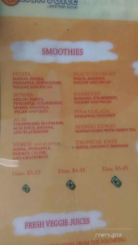 Fiesta Juice - Santa Ana, CA menu_pic