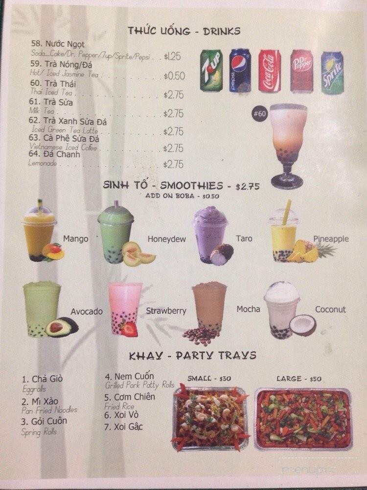 Pho Time - Santa Ana, CA menu_pic