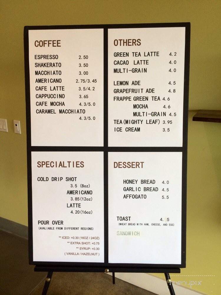 Big Mug Coffee Roaster - Santa Clara, CA menu_pic