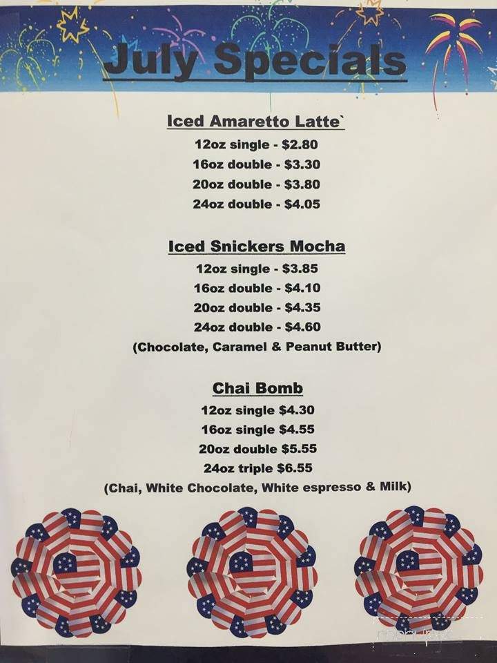 Kandi's Koffee South - Scappoose, OR menu_pic