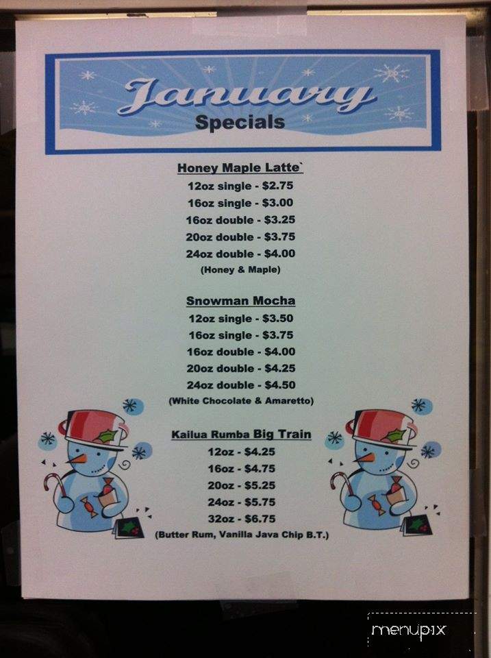 Kandi's Koffee South - Scappoose, OR menu_pic