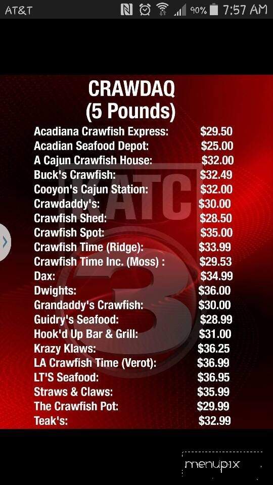 Grand Daddys Crawfish - Scott, LA menu_pic