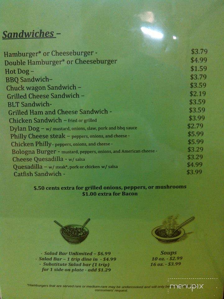 Spainhour's Diner - Scottsburg, VA menu_pic