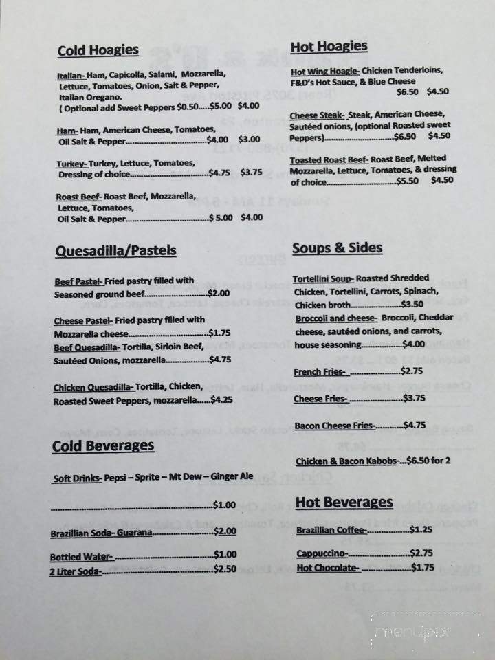 Frank & D's - Scranton, PA menu_pic
