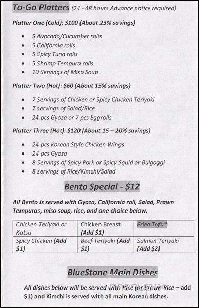 BlueStone - Seattle, WA menu_pic