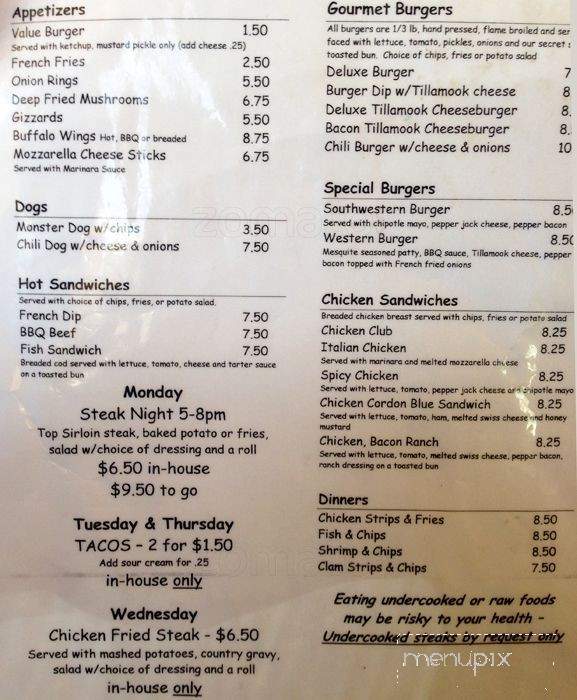 Locker Room Tavern - Seattle, WA menu_pic