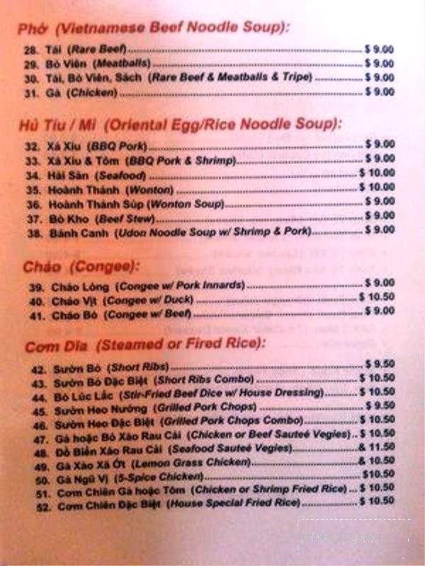 Billiard Hoang - Seattle, WA menu_pic