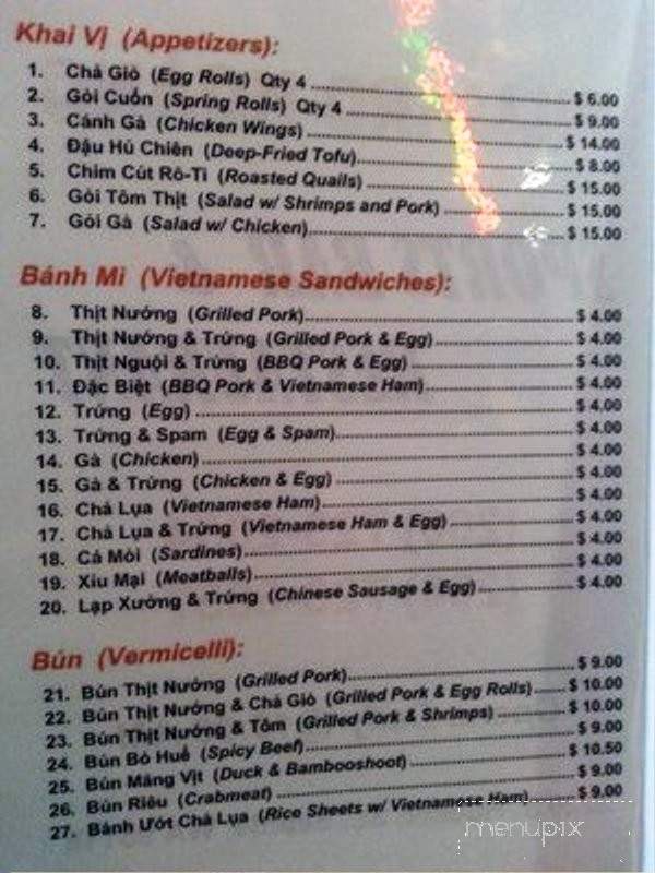 Billiard Hoang - Seattle, WA menu_pic