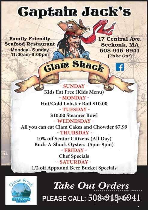 Captain Jack's Clam Shack - Seekonk, MA menu_pic
