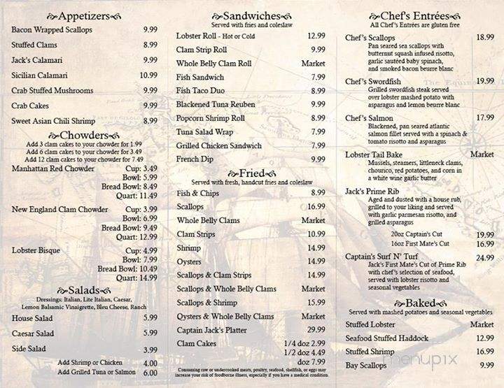 Captain Jack's Clam Shack - Seekonk, MA menu_pic