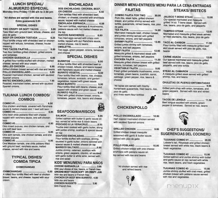 Tijuana Mexican Cafe - Silver Spring, MD menu_pic