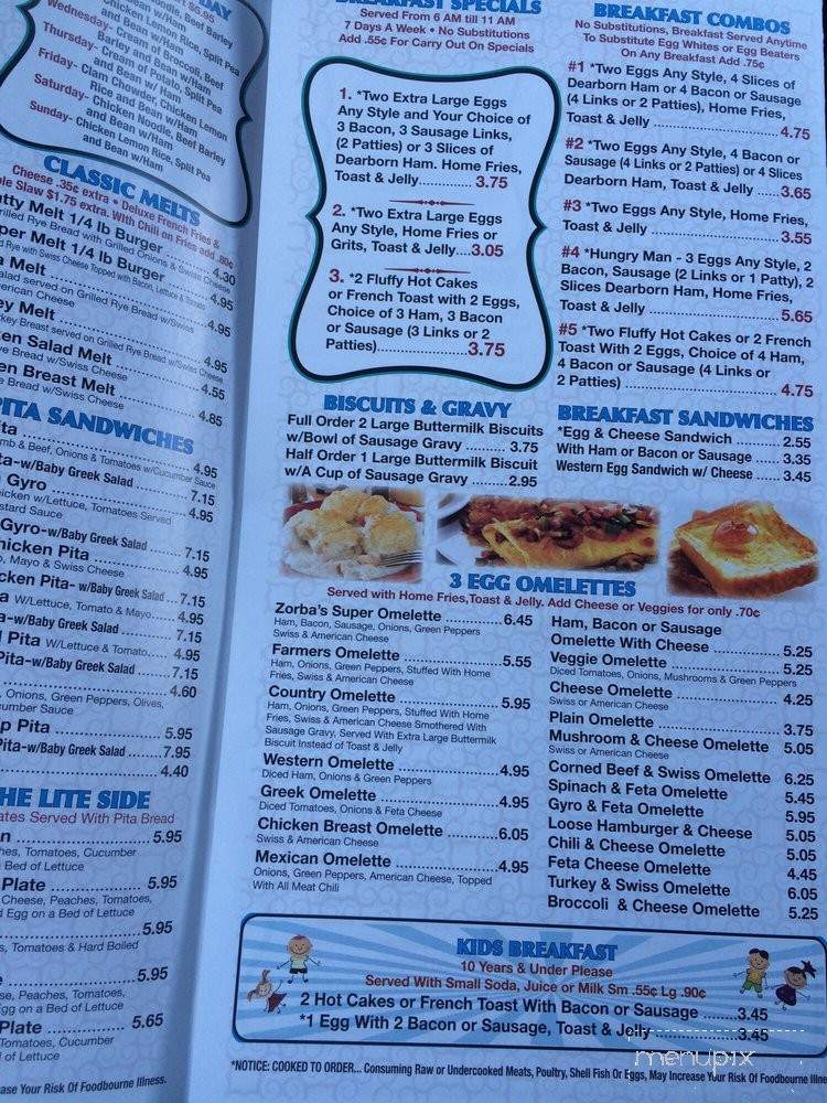 Zorba's Coney Island - Southgate, MI menu_pic
