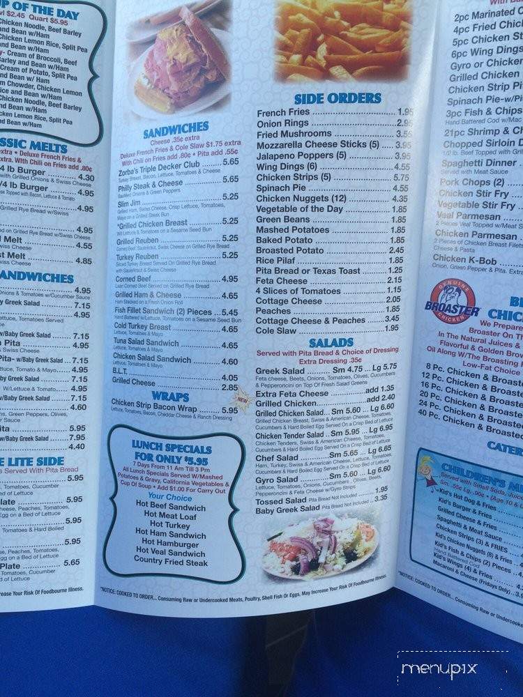 Zorba's Coney Island - Southgate, MI menu_pic