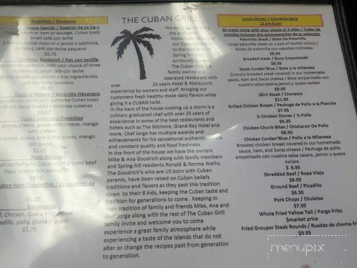 Cuban Grill - Spring Hill, FL menu_pic