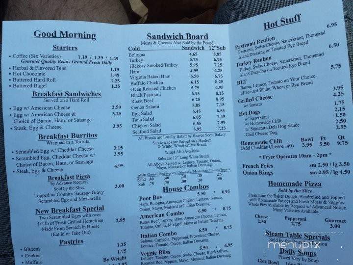 Perkins Country Deli - Springfield, VT menu_pic