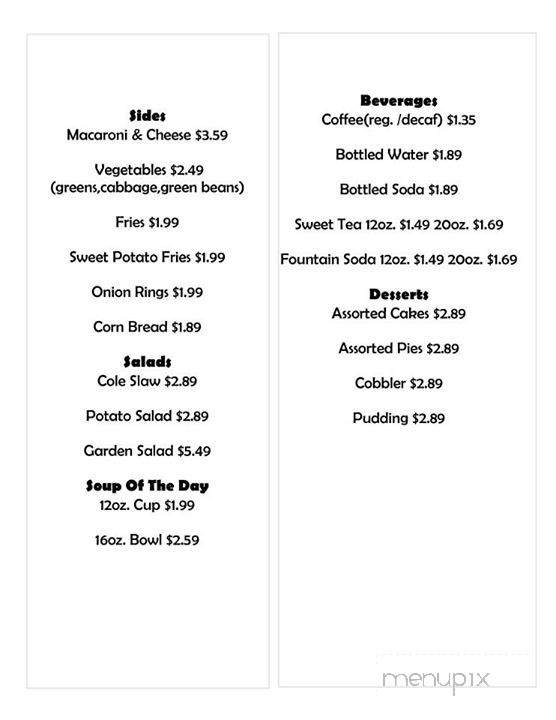 Pate's Cafe & Deli - Stafford, VA menu_pic