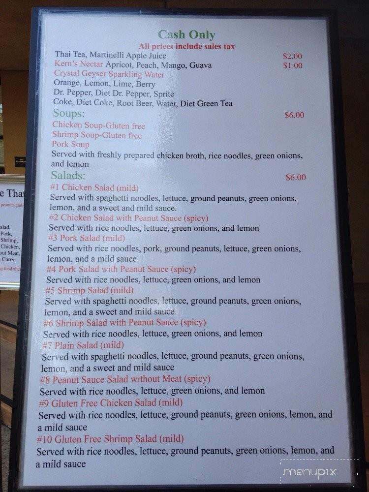 Thai Cafe - Stanford, CA menu_pic