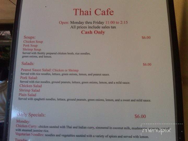 Thai Cafe - Stanford, CA menu_pic