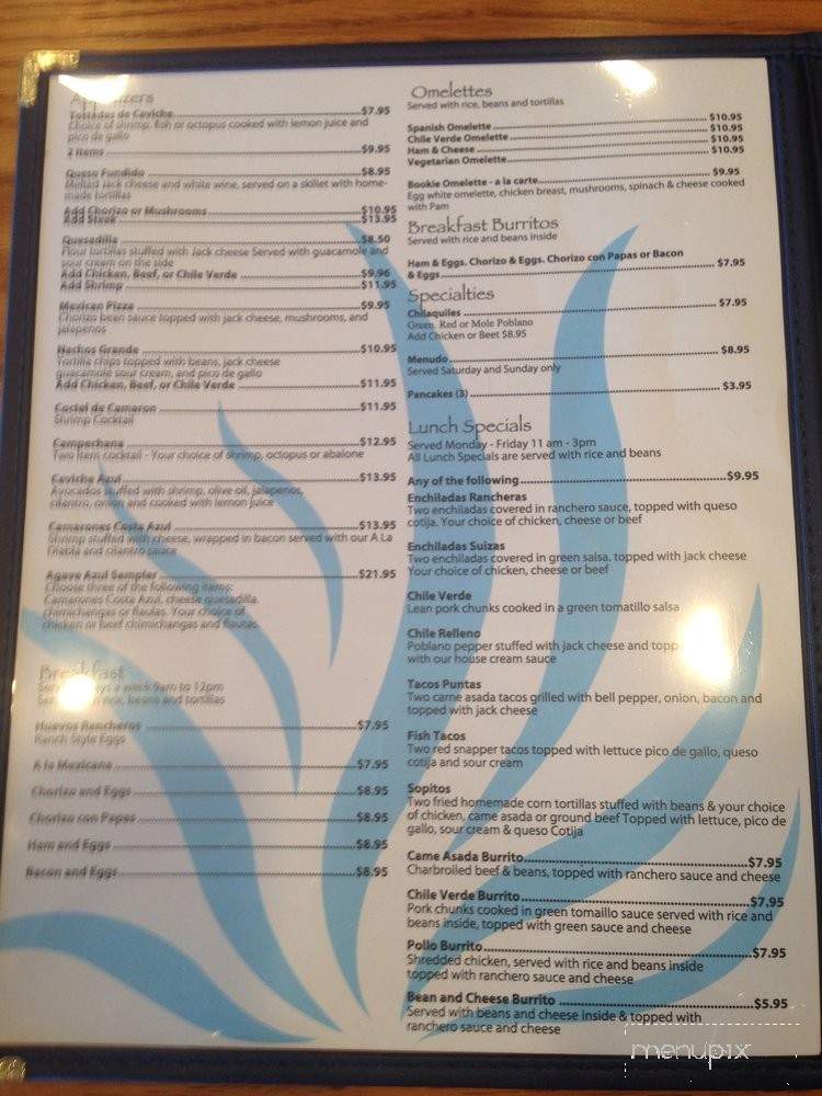 Agave Azul Mexican Grill - Stateline, NV menu_pic