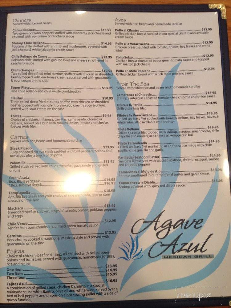 Agave Azul Mexican Grill - Stateline, NV menu_pic