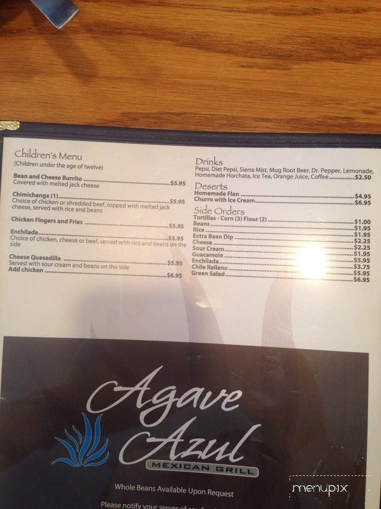 Agave Azul Mexican Grill - Stateline, NV menu_pic