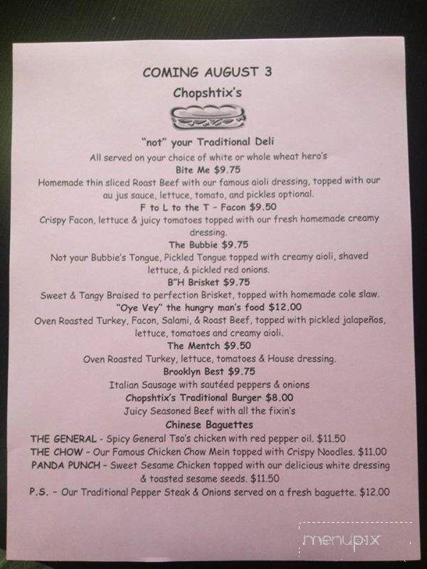 Chopshtix - Staten Island, NY menu_pic