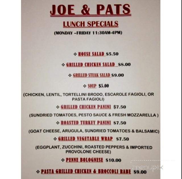 Joe Pizza - Staten Island, NY menu_pic