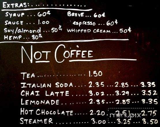 Espresso By the Bay - Steilacoom, WA menu_pic