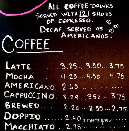 Espresso By the Bay - Steilacoom, WA menu_pic