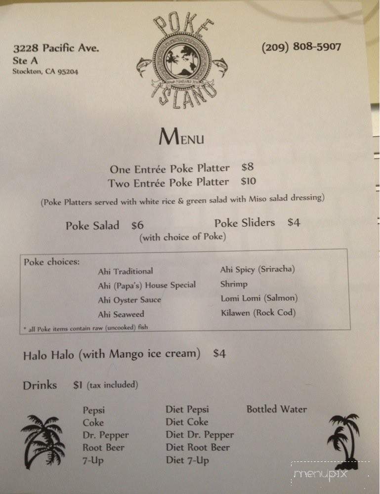 Poke Island - Stockton, CA menu_pic