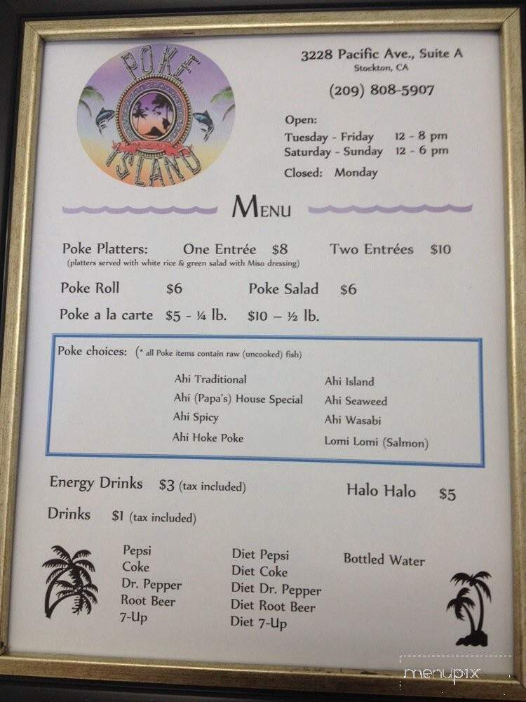 Poke Island - Stockton, CA menu_pic