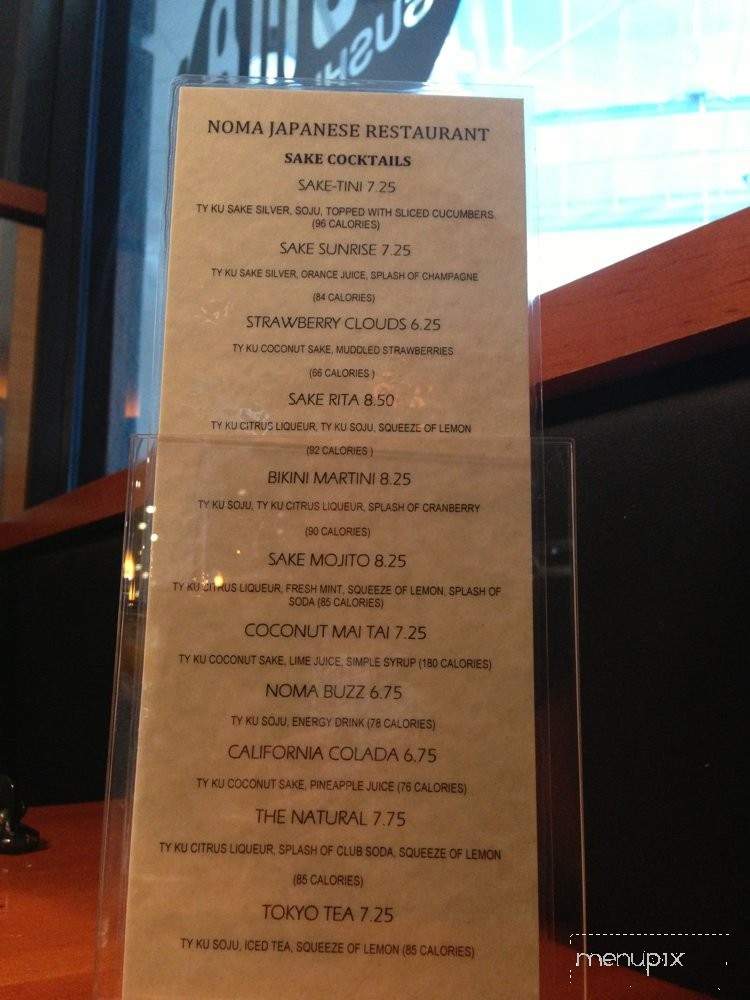 Noma Sushi & Grill - Stockton, CA menu_pic