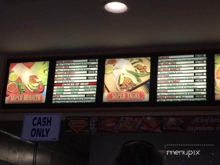 Super Taqueria - Sunnyvale, CA menu_pic