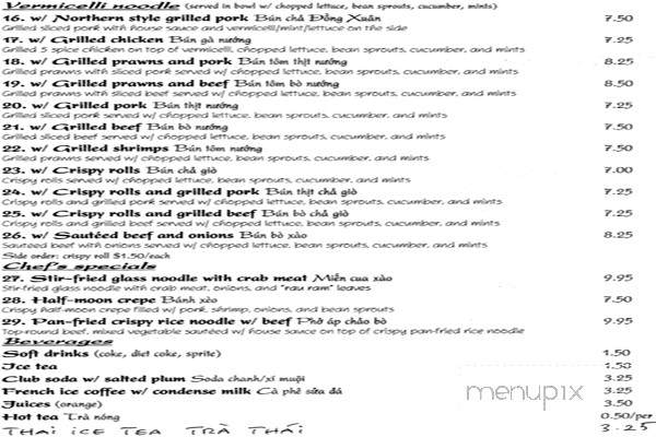 Minh's Vietnamese Restaurant - Sunnyvale, CA menu_pic