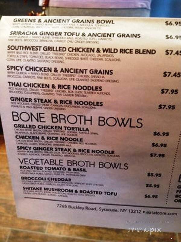 Core Greens, Grains & Bone Broth - Syracuse, NY menu_pic