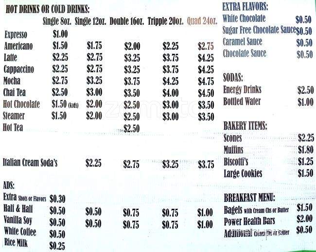 Hula Girls Coffee Co. - Tacoma, WA menu_pic