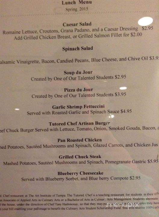 Tutored Chef at the Art Institute - Tampa, FL menu_pic