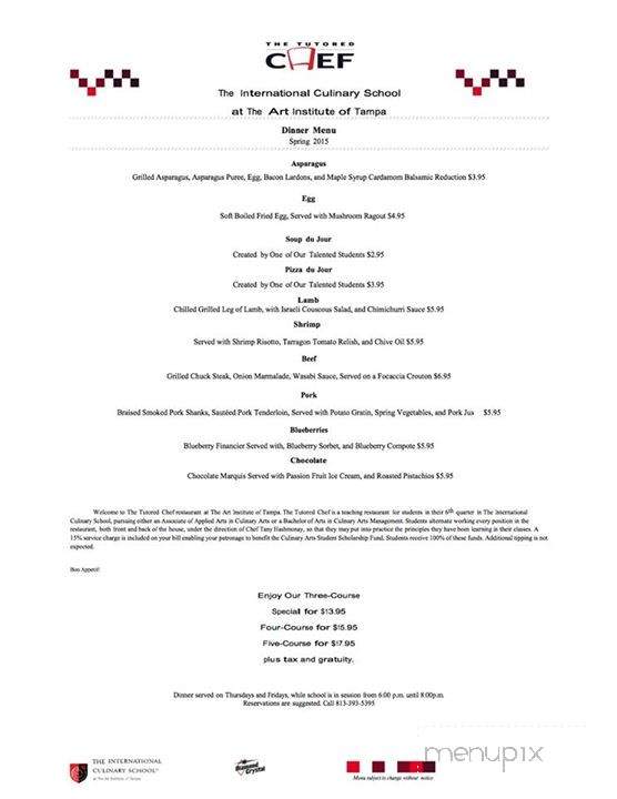 Tutored Chef at the Art Institute - Tampa, FL menu_pic