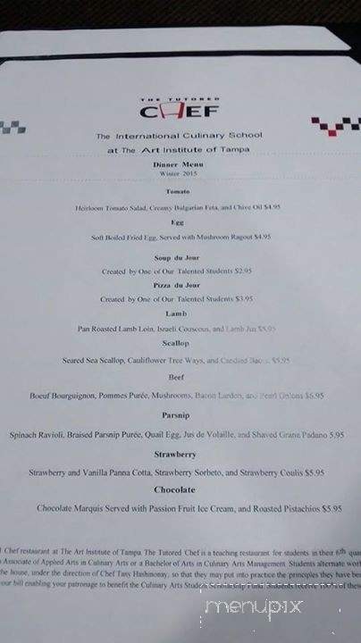 Tutored Chef at the Art Institute - Tampa, FL menu_pic