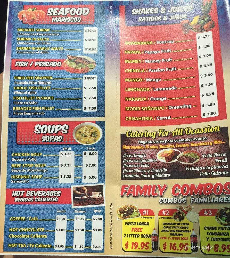 El Tipico Criollo - Tampa, FL menu_pic
