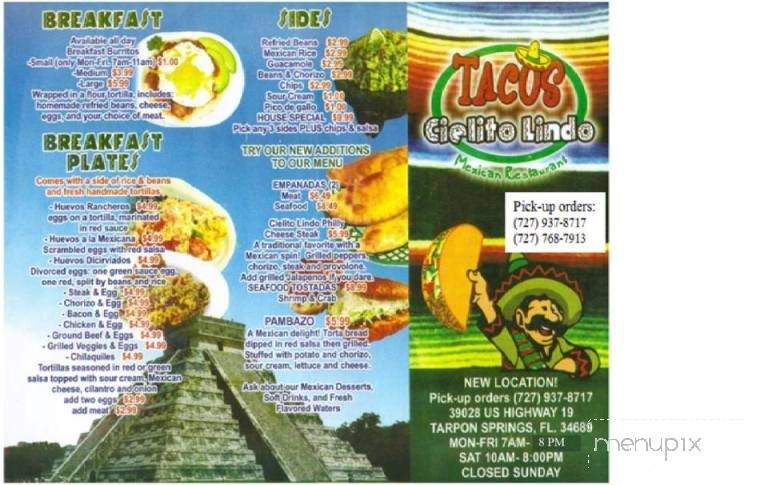 Tacos Cielito Lindo - Tarpon Springs, FL menu_pic