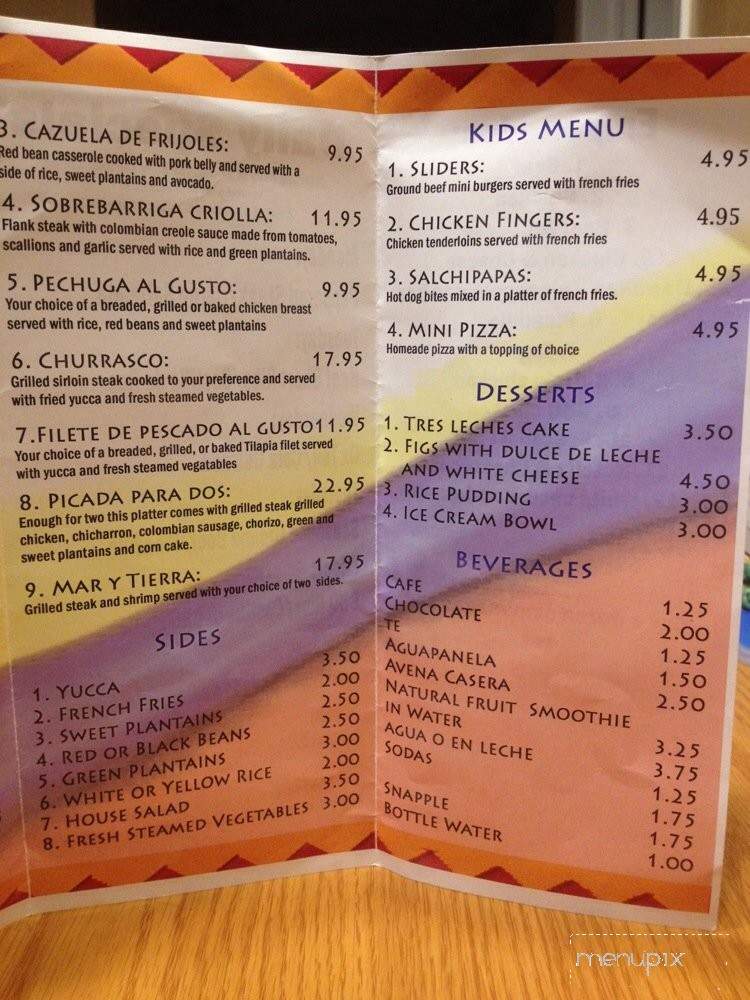 Sal & Pimienta Colombian Restaurant - Teaneck, NJ menu_pic