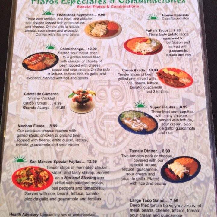 San Marcos - Toledo, OH menu_pic